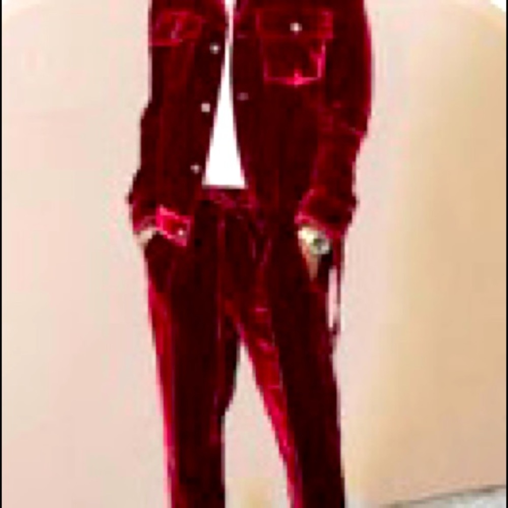 FASHION PLUSH CASUAL SUIT RED